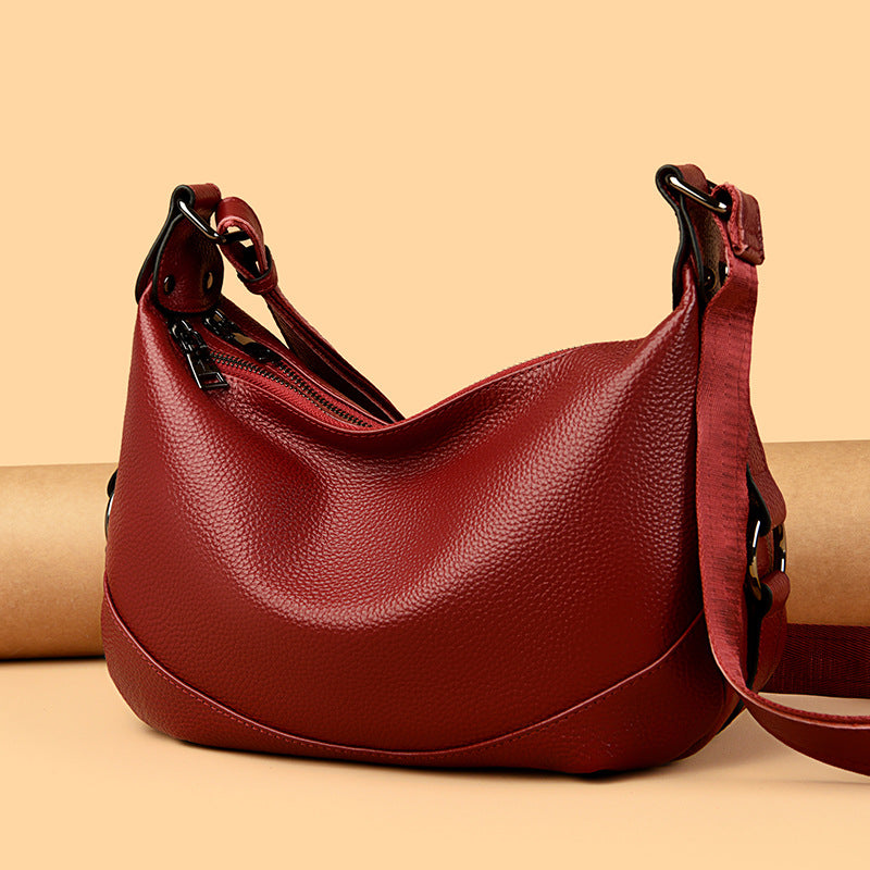 Milled Top Layer Cowhide Women's Shoulder Simple Crossbody