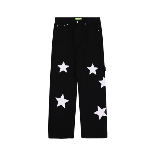 XINGX Towel Embroidery Straight-leg Denim Trousers
