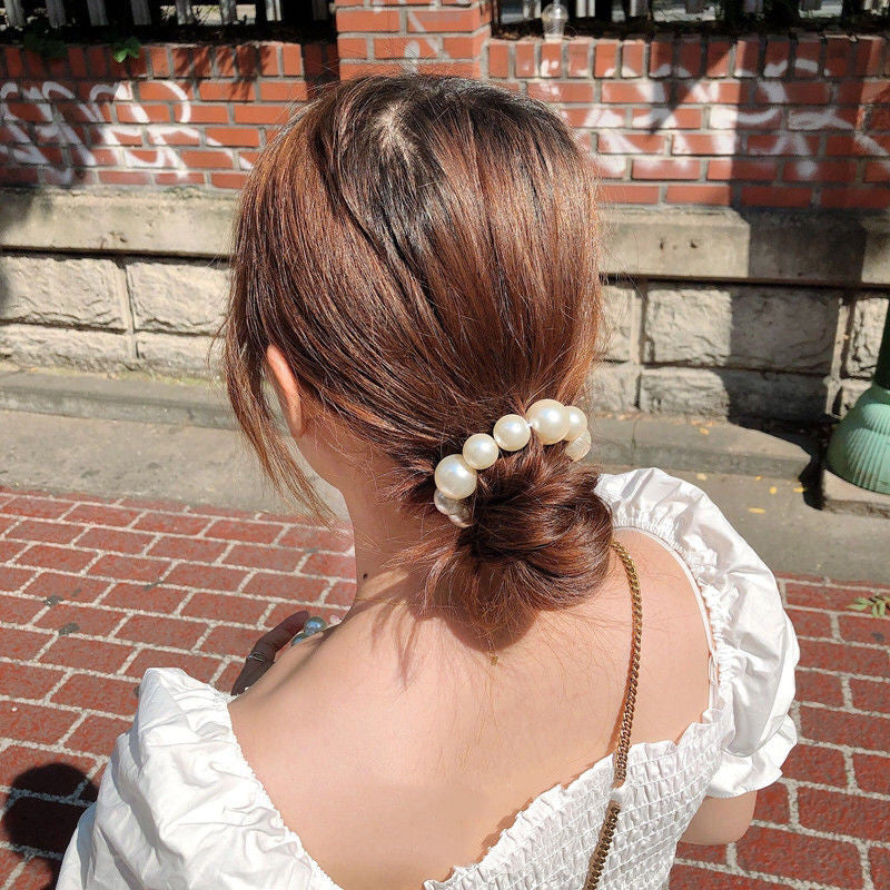 Two-purpose Big Pearl Hair Band And Ponytail