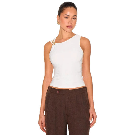 Ensfarvet off-shoulder slim fit alsidig top til kvinder