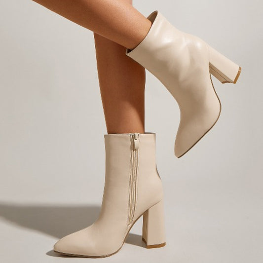 Women's Thick-heeled Pointed High-heeled Martin Boots
