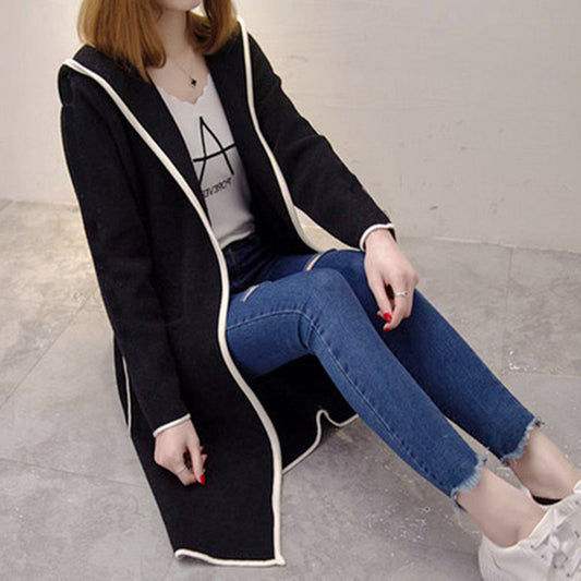 Womens Mid-length Cardigan Trench Coat
