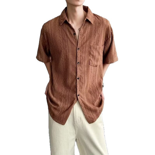 Men's Fashionable Retro Casual Short-Sleeve Shirt