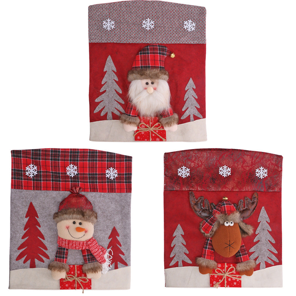 Decoration Three-dimensional Cartoon Chair Cover Santa Snowman
