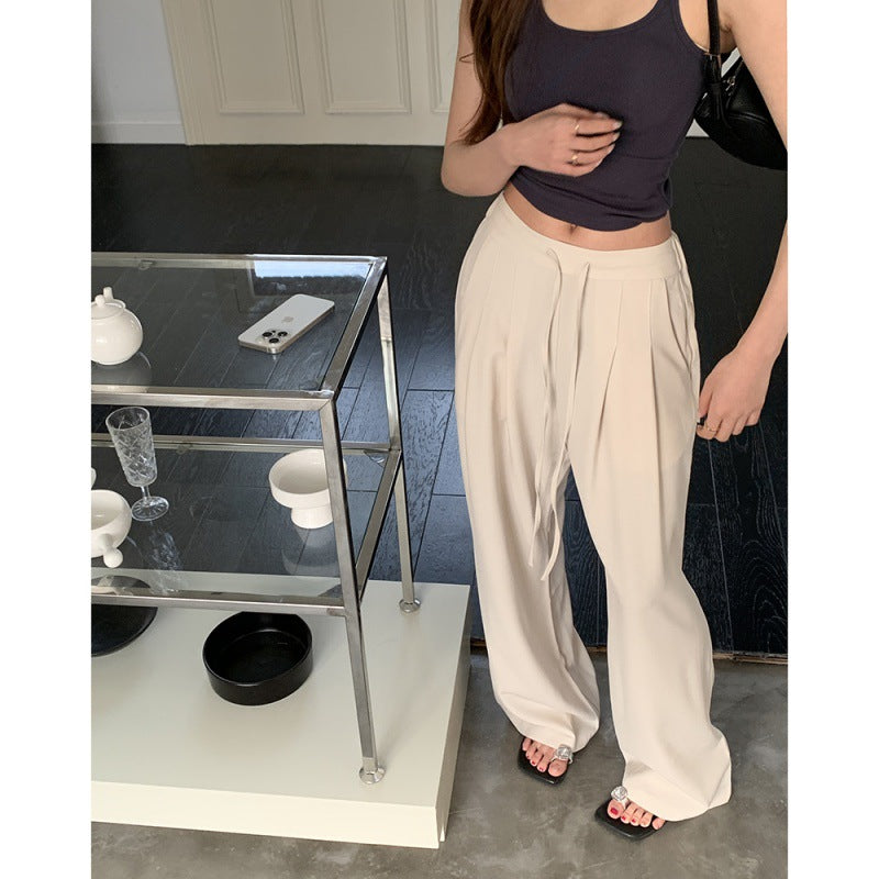High Waist Wide Leg Pants Women's Thin Draped Pants