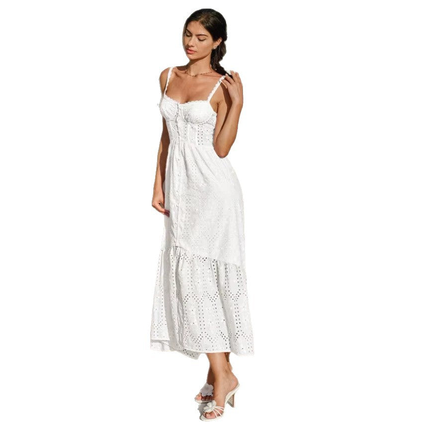 Solid-color Sleeveless Tube Top Backless Slip Dress