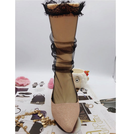 Spring And Summer Thin Gauze Pile Pile Socks