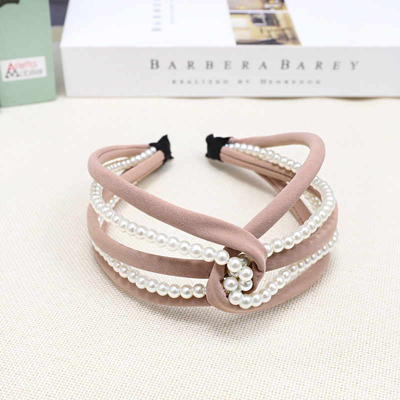 Net Celebrity Popular Hair Band Wave Dot Solid Color Cloth