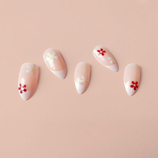 Fingertip Flower Gentle Temperament Nude Nail Patch