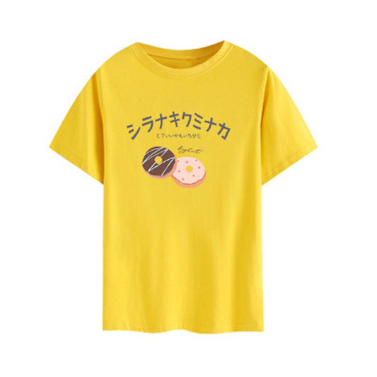 Student Casual Printed Top Round Neck