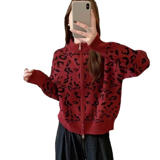 Fransk Retro Cardigan med Høj Krave til Kvinder