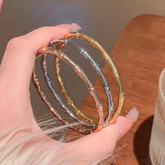 Titanium Steel Closed Bamboo-knot Bracelet For Women