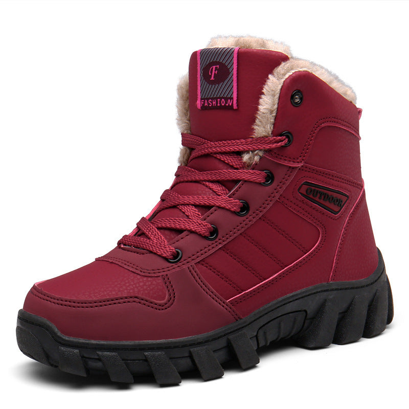 Lace-up Anti-slip Couple Snow Boots Winter 910