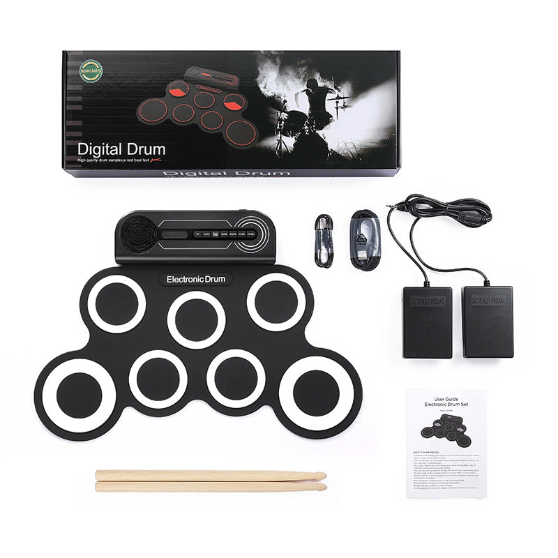 Portable Shelf Percussion Drum Set Hand Roll Desktop Beginner