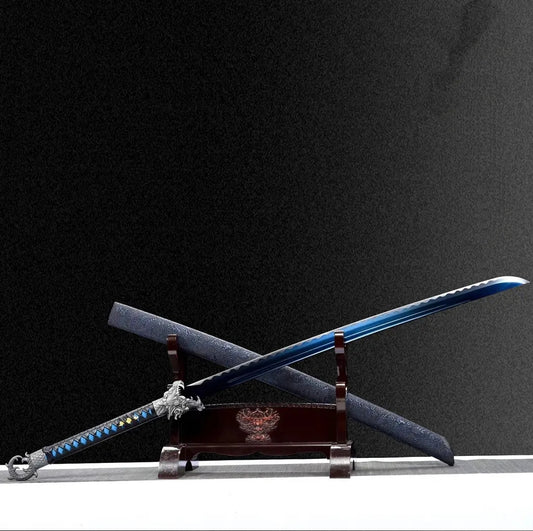 Youlan Integral Embroidered Spring Saber High Manganese Steel Self-Defense Cold Weapon Collection-Grade Unsharpened