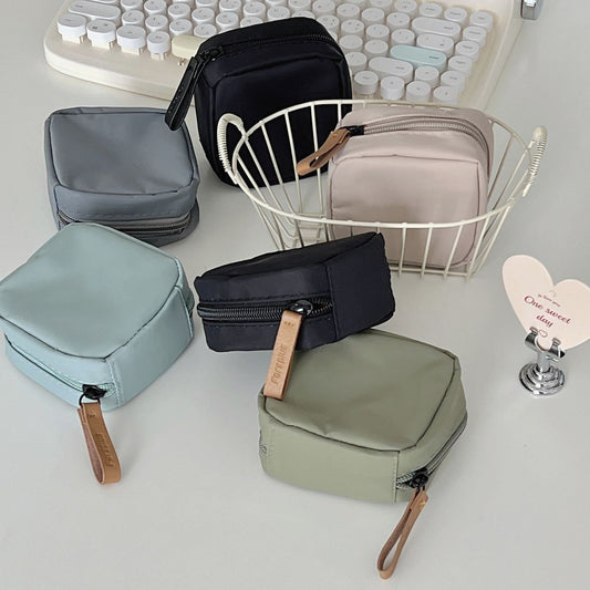 Mini Læbestift Minimalistisk Simpel Japansk Ensfarvet Nylon Opbevaringstaske