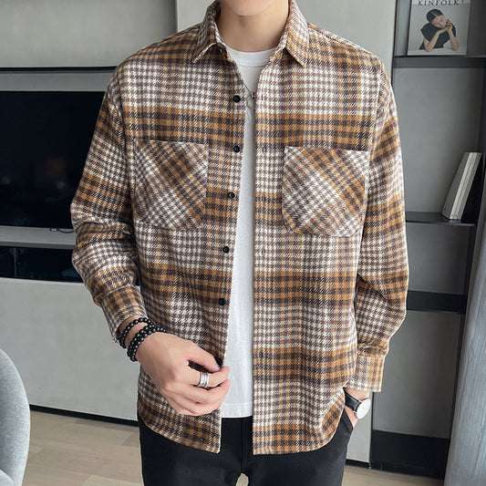 Men's Plaid Shirt With Long Sleeves