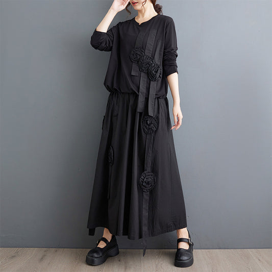 Autumn Fashion Set 3D Floral Two-piece Outfit