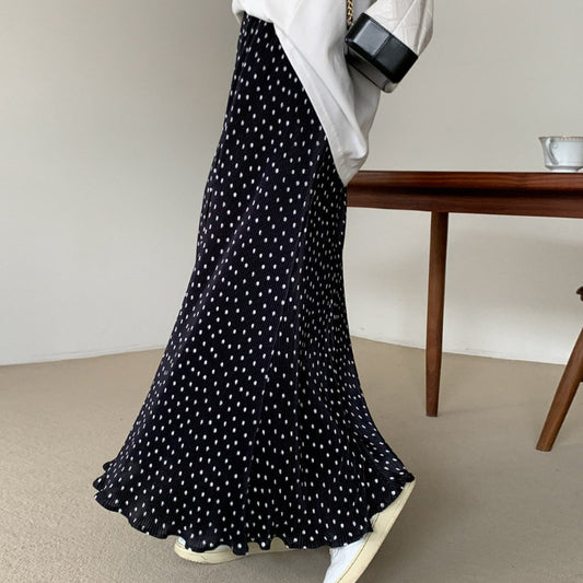 Women's Fashion Pleated Polka Dot Skirt