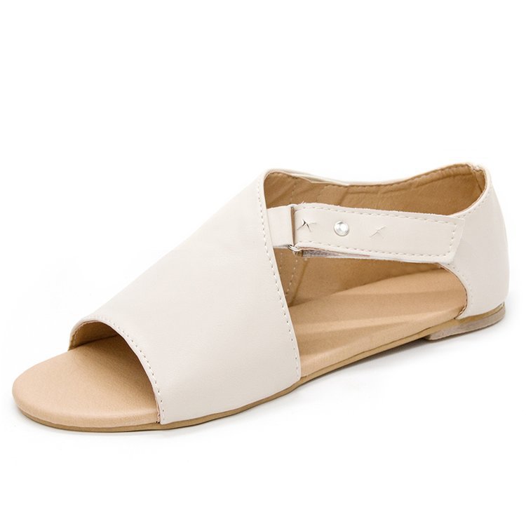 Fish Mouth Low Heel Flat Large Size Sandals
