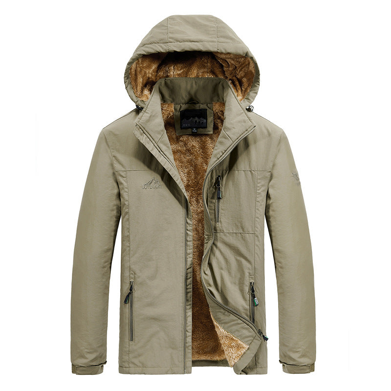 Men's Fashion Simple Velvet Warm Jacket