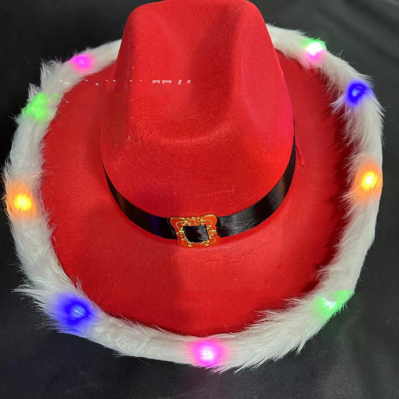 Julefrokost LED-farvet lampe cowboyhat