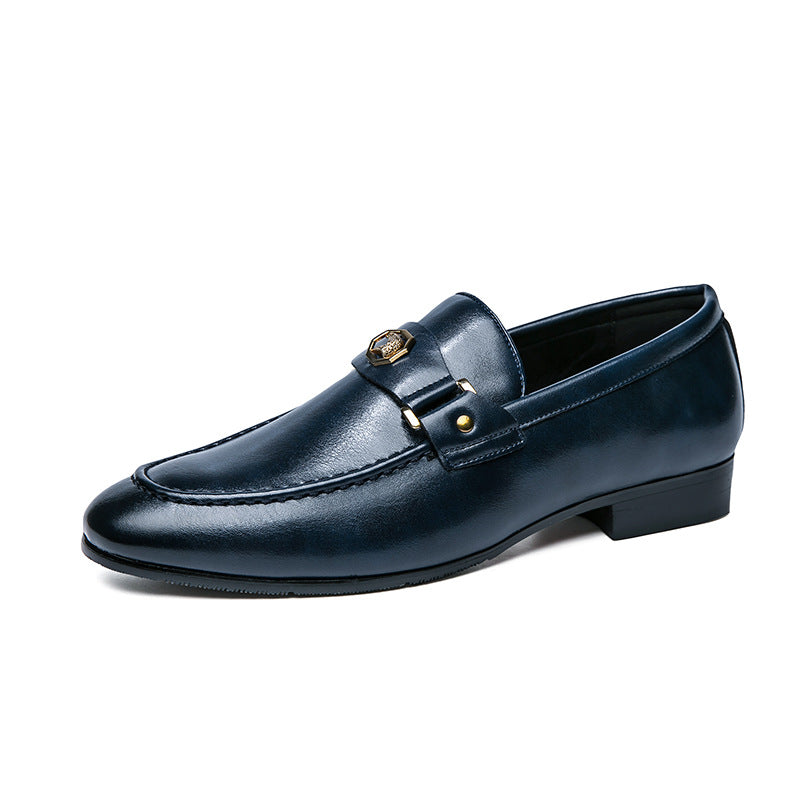 European And American Men's Metal-buckle Slip-on Shoes