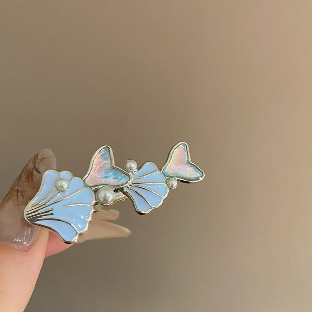 Starfish Shell Side Bang Clip Barrettes