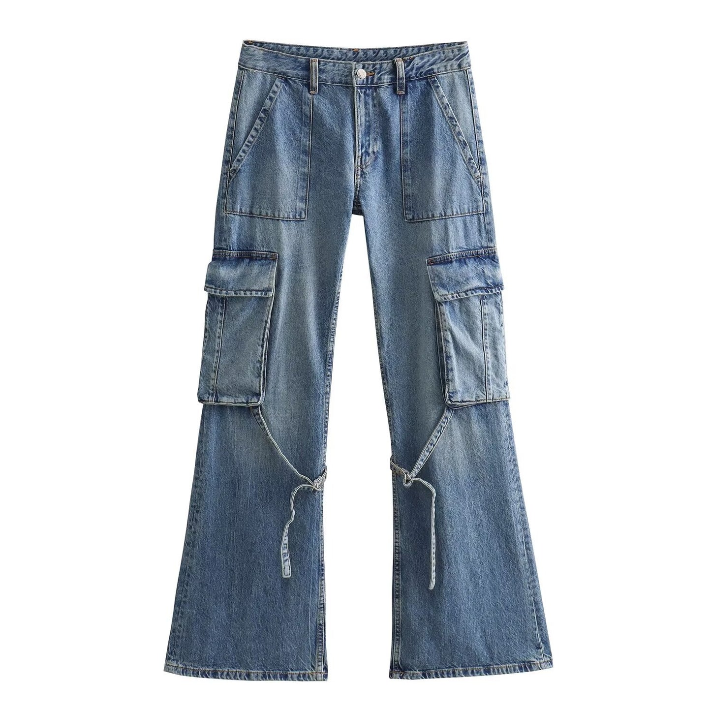 Dameoveralls Midt-talje Slim Fit Jeans
