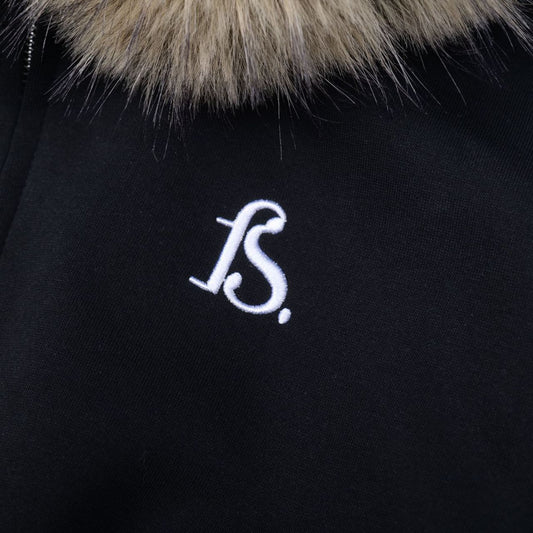 American Retro Short Fur Collar Detachable Hoodie Coat