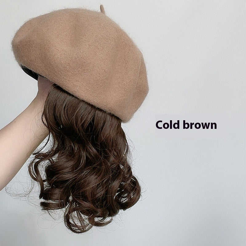 Women's Wig Hat Integrated Fashion Headgear