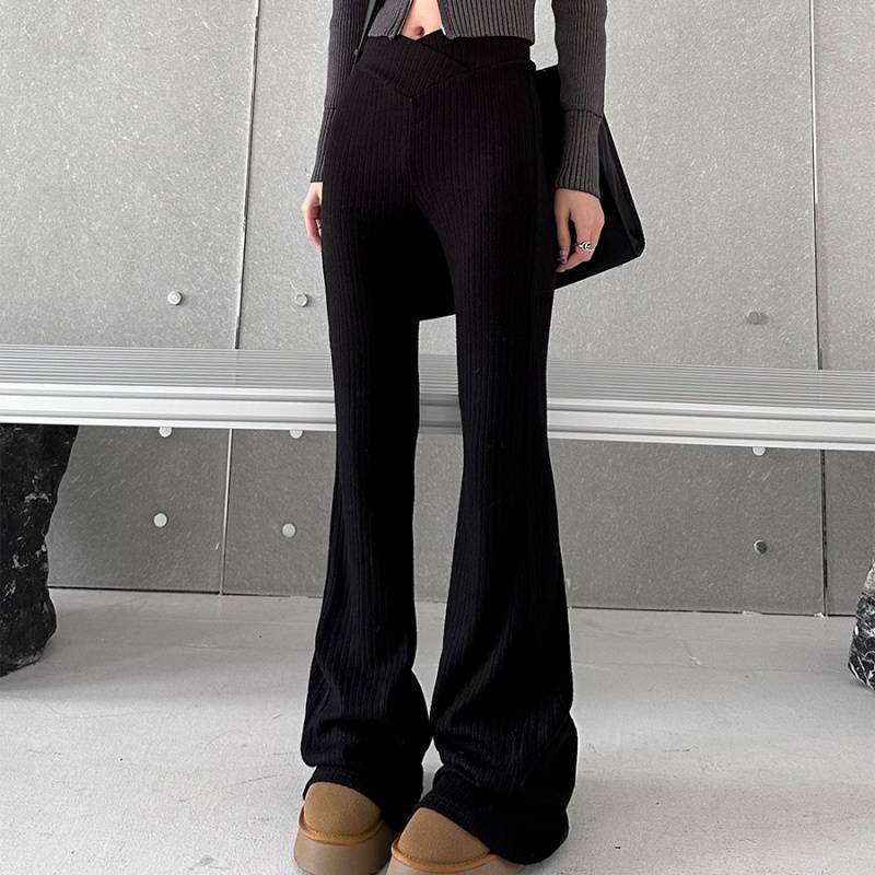 High Waist Knit Casual Pants For Women