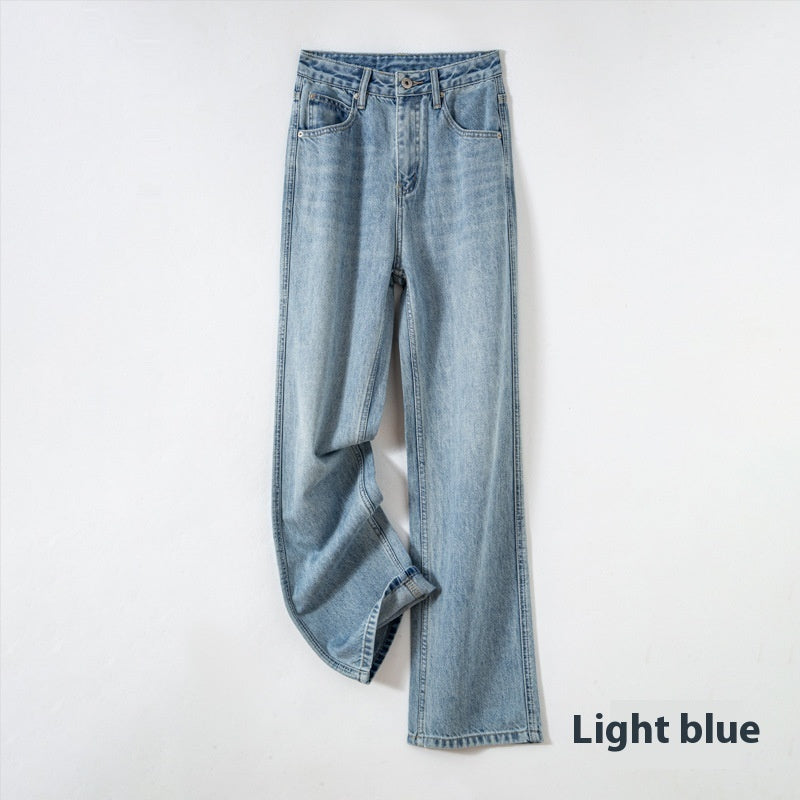 Women's Fashion Wide-leg Retro Straight-leg Pants