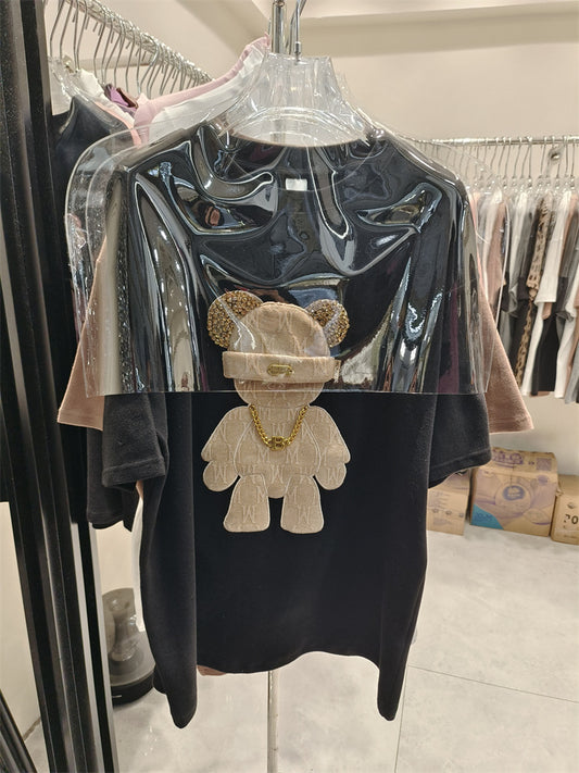 Cartoon Peplum Women's Printed Half Sleeve T-Shirt
