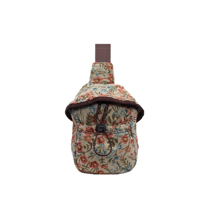 Sød Dametaske Crossbody National Stil Blomst Vestlig Stil Snorlukning