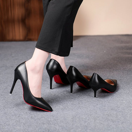 New Women's Spring European And American Pointed Toe Shallow Mouth Stiletto Heel Fashion Shoes