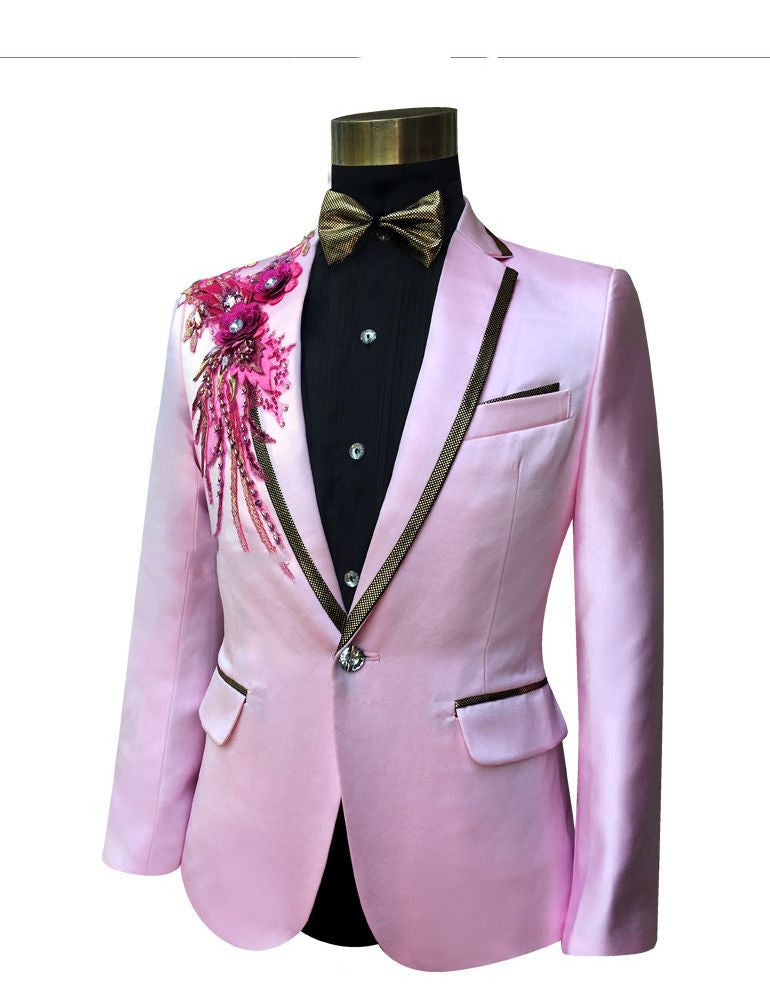 Men's Fashion Personality Suit Slim Three Piece