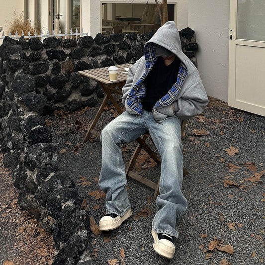 Womens Dark Colored Minimalist Zip Up Hoodie