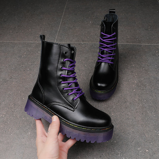 Large Size Cowhide High-top Casual Shoes