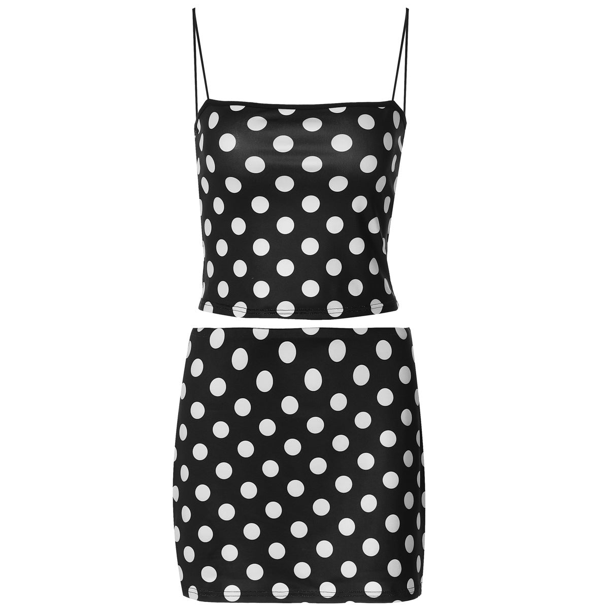 Sexy Tight Strappy Women's Mini Polka Dot Dress