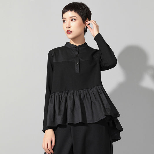 Long Sleeve Slimming Patchwork Baby Shirt Top