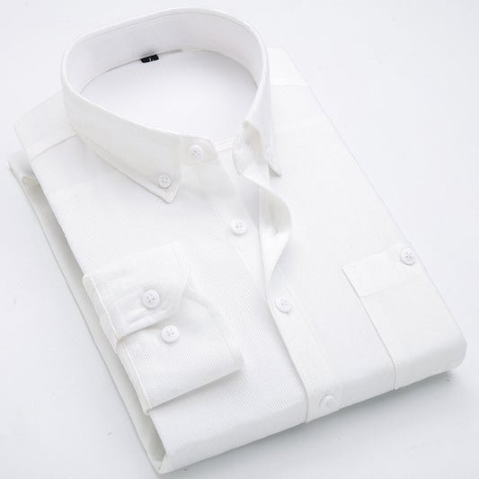 Men's Business Slim Solid Color Shirt In Spring