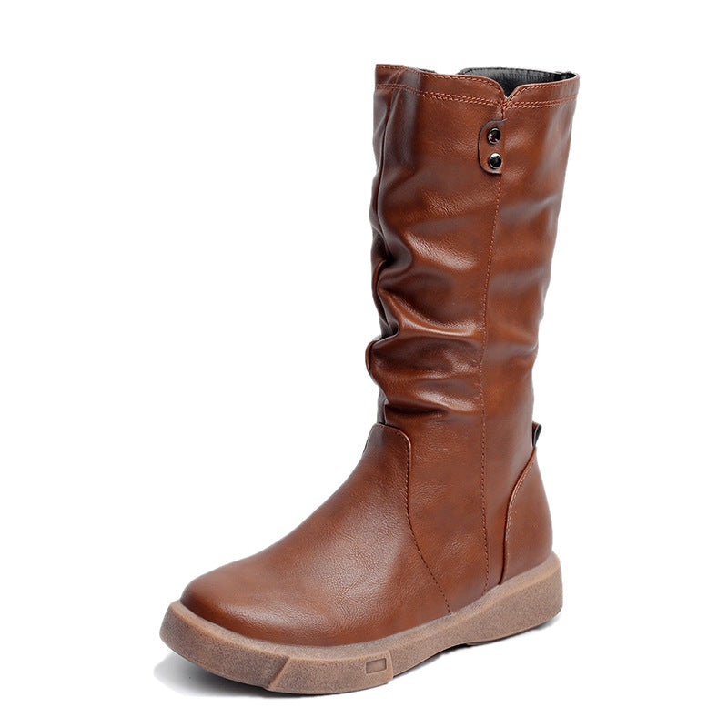 Winter Retro Flat-bottomed Big Size Foreign Trade Women Boots