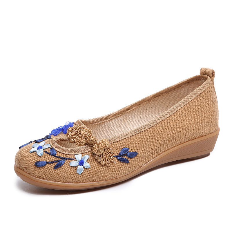 Women's Cotton And Linen Ethnic Style Handmade Embroidered Shoes