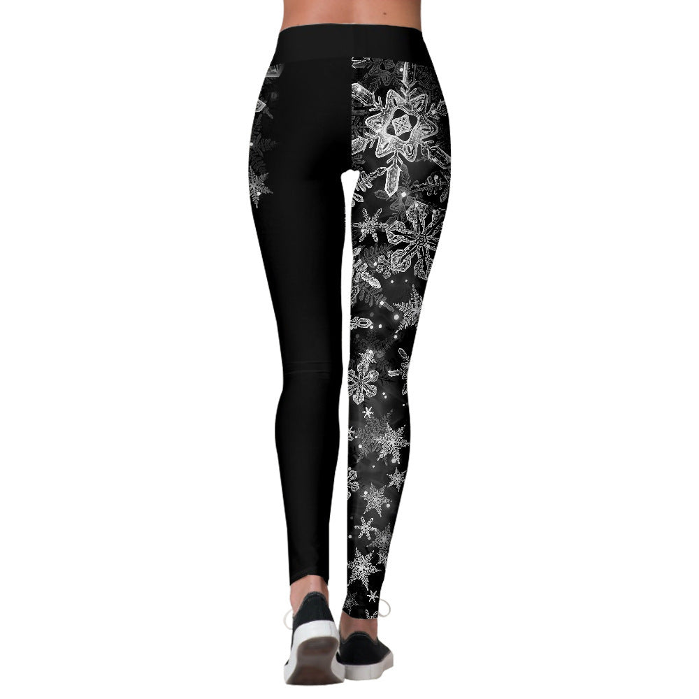 Christmas Snowflake Print Fitness Sports Yoga Pants