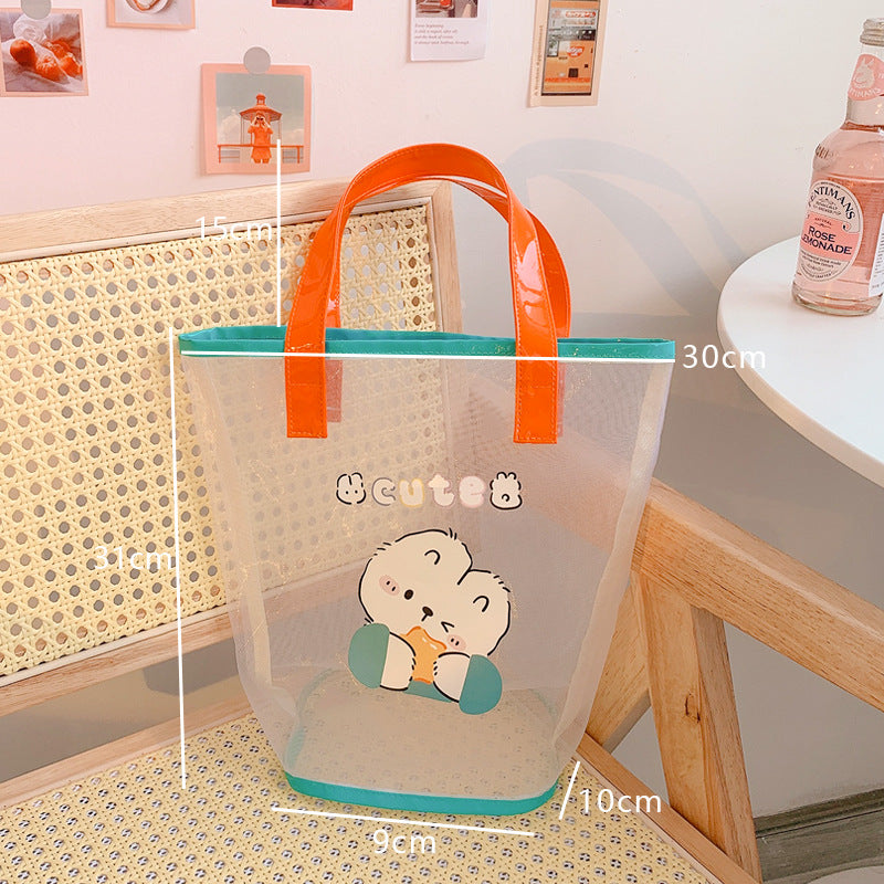 Large-capacity Love Girl Heart Hand Carrying Mesh Bag