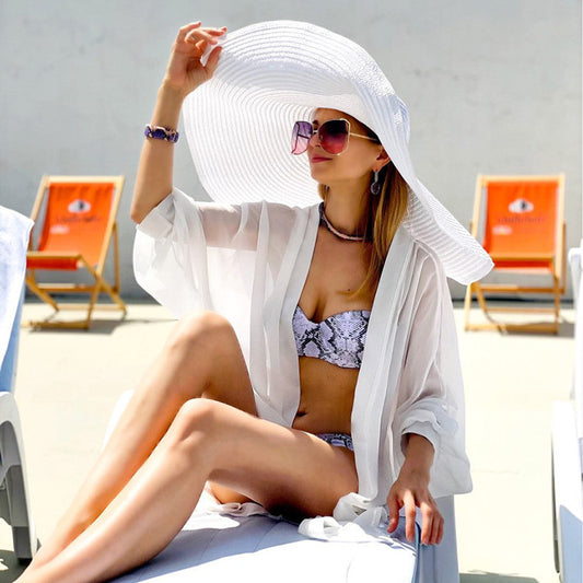 New Women's European And American Big Brim Straw Hat Foldable