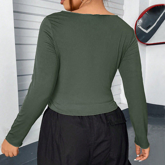 Women's Slim-fit Short Design Long-sleeve Inner Top
