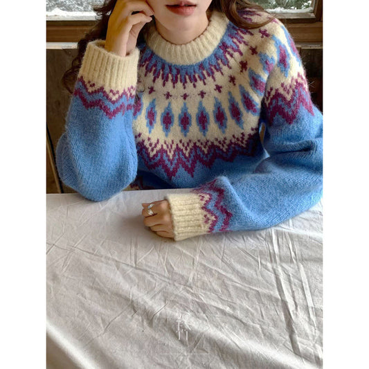 Add A Thickened Fair Isle Knit Sweater