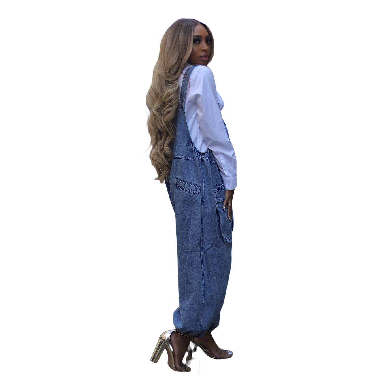 Women's Loose-fitting Overalls Denim Jumpsuit